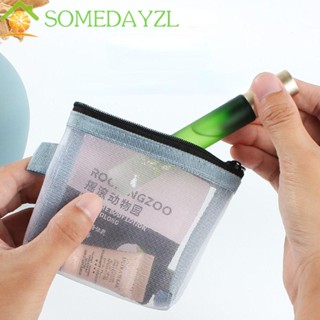 Somedayzl ถุงตาข่ายใส น่ารัก สร้างสรรค์ สายเคเบิลข้อมูล ถุงเก็บผ้าอนามัย ถุงเก็บเหรียญ ถุงเงิน ถุงสินค้าขนาดเล็ก ผู้หญิง เปลี่ยนถุงเก็บ