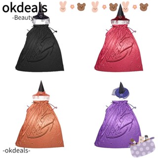 Okdeals หมวกแม่มด แต่งลูกไม้ สีพื้น สําหรับแต่งคอสเพลย์ฮาโลวีน เหมาะกับผู้ใหญ่