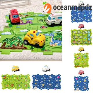 Oceanmapdz รถไฟจิ๊กซอว์ไฟฟ้า DIY ของเล่นสําหรับเด็ก