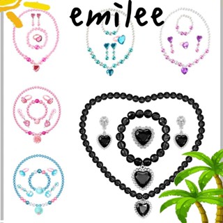 Emilee สร้อยข้อมือ สร้อยคอ มุก การ์ตูน หัวใจ จี้ลูกปัด ต่างหูคลิป สําหรับของขวัญวันเกิด