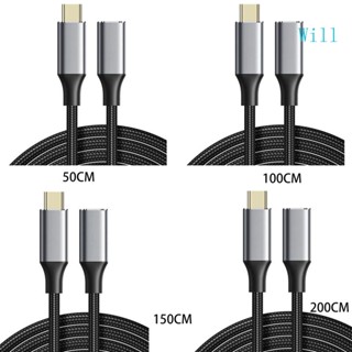 Will สายชาร์จ 5A 100W Type C 10Gbps Gen2 USB 3 1 เป็น USB-C Type-C