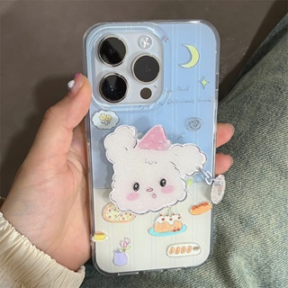 เคสโทรศัพท์มือถือ ซิลิโคน กันกระแทก ลายการ์ตูนลูกสุนัขน่ารัก พร้อมที่ตั้งวาง สองชั้น สําหรับ iphone 13 11 12 13 14 14promax 14 13Pro 11 12