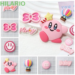 Hilario แผ่นแปะพวงกุญแจ กิ๊บติดผม PVC ลาย Kirby DIY สําหรับตกแต่งรองเท้า 5 ชิ้น