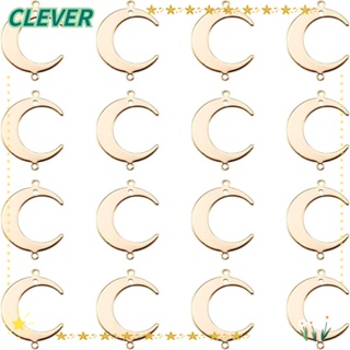 Clever ตัวเชื่อมต่อ รูปดวงจันทร์ สเตนเลส สีทอง สําหรับทําเครื่องประดับ