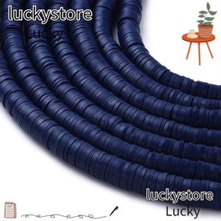 Lucky ลูกปัดดินโพลิเมอร์ ทรงกลมแบน สีฟ้า 6 มม. 10 เส้น 3200 ชิ้น DIY