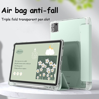 เคส TPU นิ่ม แบบใส พร้อมช่องใส่ปากกา สําหรับ iPad Pro 11 2021 2020 2018 Air 5 4 10.9 10.2 2021 2020 2019 Air 3 Pro 10.5 Air 2 1 9.7 10 10.9 Mini6 5 4 เคส