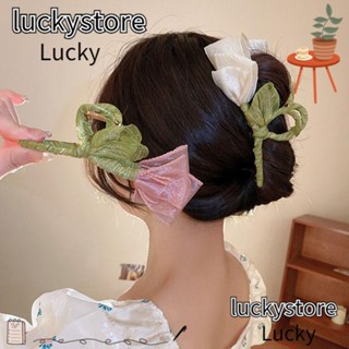 Lucky กิ๊บติดผม ผ้าชีฟอง รูปดอกทิวลิป น้ําหนักเบา แฟชั่นสําหรับผู้หญิง