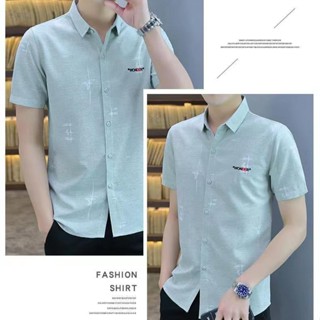 Spot ultra-high CP value] boys shirts, ice silk shirts, mens short-sleeved Korean version, summer mens shirts, casual handsome half-sleeved shirts, trendy tops, boys clothes.