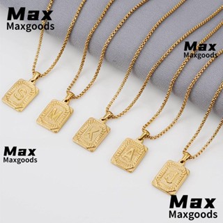 Maxg จี้ตัวอักษร A-Z ทอง 14K 26 ตัวอักษร หรูหรา เครื่องประดับ สําหรับผู้ชายและผู้หญิง ของขวัญ ปาร์ตี้