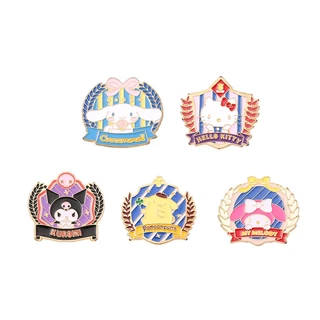 Sanrio เข็มกลัดโลหะ รูปการ์ตูนสุนัข Kulomi Cinnamon น่ารัก เครื่องประดับ สําหรับนักเรียน กระเป๋า