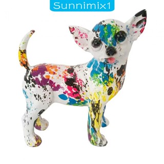 [Sunnimix1] รูปปั้นสุนัขชิวาวา เรซิ่น หลากสี 19x18x9.5 ซม. สําหรับงานแต่งงาน งานหมั้น