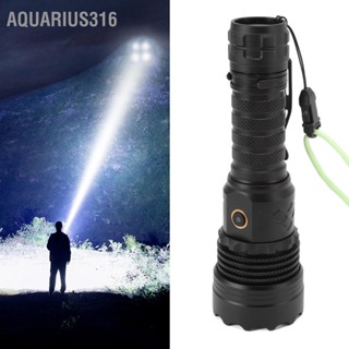 Aquarius316 5800LM ไฟฉาย LED กันน้ำ USB แบบชาร์จไฟได้ไฟฉายฉุกเฉินกลางแจ้ง 5 โหมดไฟฉาย Zoomable สำหรับการตั้งแคมป์