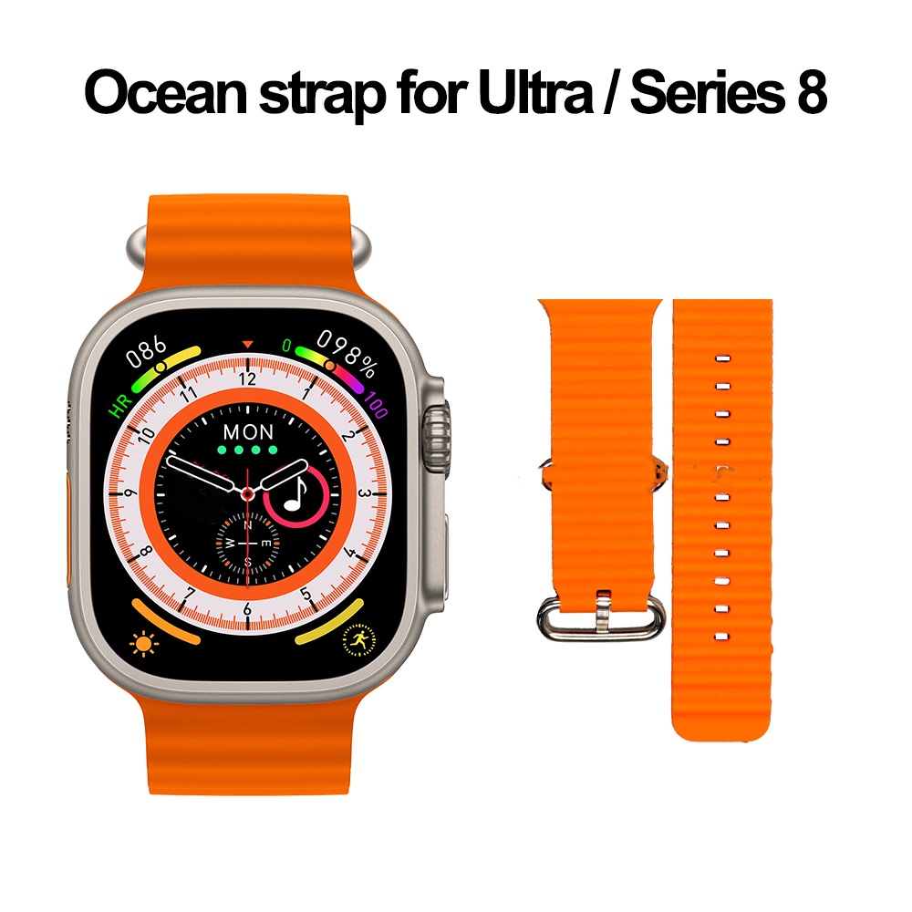 1PC Silica Ocean สายคล้องเปลี่ยนสําหรับ Iwo นาฬิกา Ultra Series 8 49 มม.44 มม.45 มม.สร้อยข้อมือสําหร
