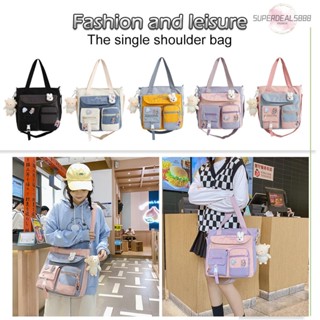 [SuperDeals888.th] Kawaii กระเป๋าสะพายข้าง มีซิป มีหลายช่อง สําหรับผู้หญิง