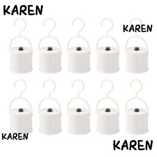 Karen ซ็อกเก็ตหลอดไฟฉุกเฉิน LED E27 แบบพกพา พร้อมตะขอ สกรูพลาสติก สีขาว 10 ชิ้น