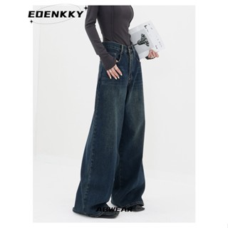 EOENKKY กางเกงขายาว กางเกงยีสน์ผู้หญิง ทรงหลวม ๆ ตรง Retro Hip Hop Pants 2023 NEW Style  Comfortable สวยงาม fashion สวย A97L0QJ 36Z230909