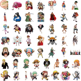 Newbaby สติกเกอร์ ลายการ์ตูนอนิเมะ ONE PIECE กันน้ํา สําหรับติดตกแต่งกระเป๋าเดินทาง กีตาร์ แล็ปท็อป DIY 50 ชิ้น