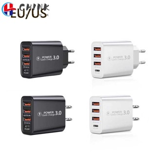 Chink อะแดปเตอร์พาวเวอร์ซัพพลายชาร์จเร็ว US USB+TYPE-C+QC3.0