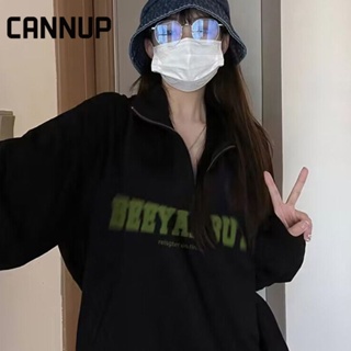 Cannup เสื้อผ้าผู้ญิง แขนยาว เสื้อฮู้ด คลุมหญิง สไตล์เกาหลี แฟชั่น A28J13Z