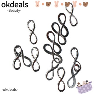 Okdeals จี้สัญลักษณ์อินฟินิตี้ โลหะผสมเงิน 24*8*1.5 มม. สําหรับทําสร้อยคอ 100 ชิ้น