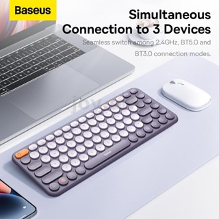 Baseus คีย์บอร์ดไร้สายบลูทูธ 2.4GHz USB ตัวรับสัญญาณนาโน เชื่อมต่อได้หลายแบบ แบบพกพา