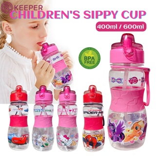 [จัดส่งใน 24 ชม.] 400ml Spider-man/frozen Tumbler Kid Sports Drinking Water Bottle Bpa Free Kids Cartoon Water Bottle 【keeper】