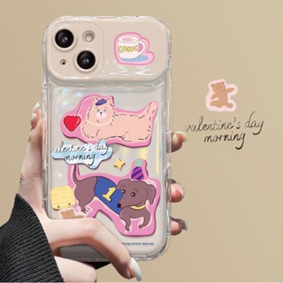 เคสโทรศัพท์มือถือแบบนิ่ม ใส ลายสุนัขน้อยน่ารัก สําหรับ iphone 14 7plus 8plus 11 12 13 pro xs XR max