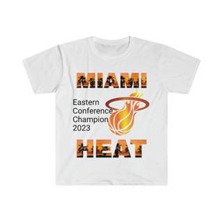 เสื้อยืด แบบนิ่ม พิมพ์ลาย Miami Heat Conference Champions 2023