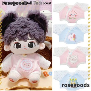 Rosegoods1 เสื้อยืดลําลอง ผ้าฝ้าย แขนสั้น ยืดหยุ่น ลายการ์ตูน ขนาดมินิ 20 ซม. สําหรับตุ๊กตา