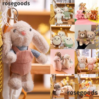 Rosegoods1 พวงกุญแจ จี้ตุ๊กตาสัตว์น่ารัก ผ้ากํามะหยี่ขนนิ่ม สําหรับตกแต่งกระเป๋าเป้สะพายหลัง