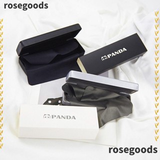 Rosegoods1 แว่นตากันแดด แบบพกพา เรียบง่าย กล่องเหล็ก