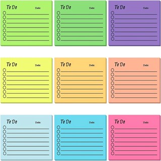 แผ่นกระดาษโน๊ต สีเรืองแสง สําหรับตกแต่งสมุดภาพ DIY จํานวน 9 ชิ้น