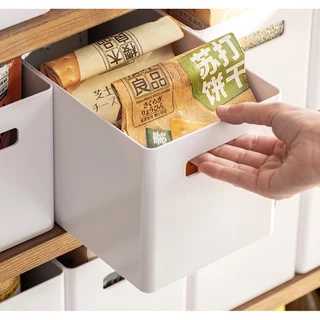 Omocha | กล่องจัดระเบียบตู้ครัว กล่องจัดของในตู้ Pantry Organizer Cabinet Storage Box สีขาว