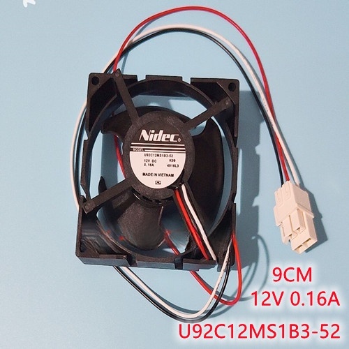 1 ชิ้น U92C12MS1B3-52 U92C12MS1B3 พัดลมระบายความร้อน 9 ซม. 12V 0.16A รับประกันคุณภาพ