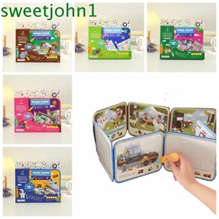 Sweetjohn ชุดหนังสือภาพระบายสีน้ํา ลบได้ เหมาะกับของขวัญ ของเล่นสําหรับเด็ก