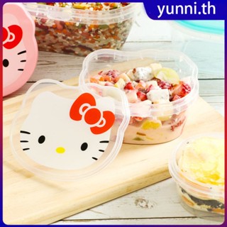 Sanrio Kawaii Hello Kitty Fresh Box Cartoon With Lid Lunch Box Fruit Packing Box Desktop Storage Box Cute Kitchen Supplies Yunni