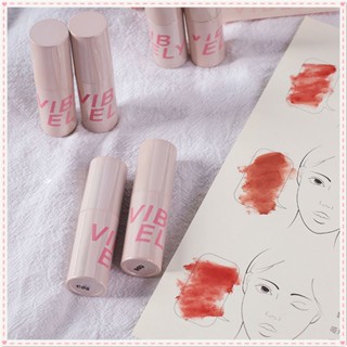 Vibely Light Mist Feeling Lip Glaze Matte Velvet Smooth Moisturizing Lipstick Easy To Color Waterproof Long Lasting Festival Lip Makeup 6 สี JOYFEEL