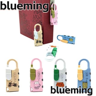 Blueming2 กุญแจล็อคตู้เสื้อผ้า หอพัก โลหะผสมสังกะสี 3 หลัก แบบพกพา กันขโมย สุ่มสี