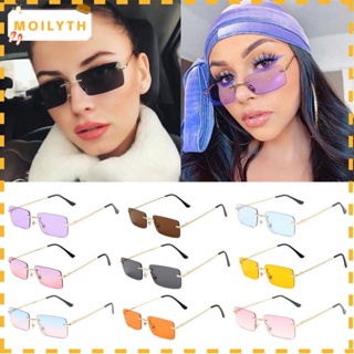 Moilyth แว่นตากันแดด UV400 ทรงสี่เหลี่ยมผืนผ้า ขนาดเล็ก สไตล์วินเทจ สําหรับผู้หญิง