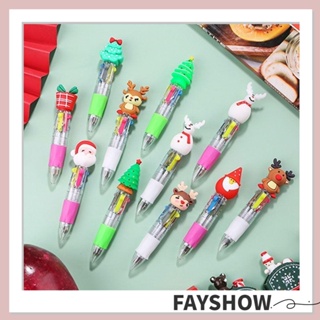 Fay ปากกาลูกลื่น พลาสติก ลายซานตาคลอส คริสต์มาส 4 สี 3 ชิ้น