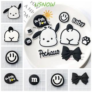 Usnow พวงกุญแจ จี้ตุ๊กตา Pochacco 3D DIY อุปกรณ์เสริม สําหรับตกแต่งพวงกุญแจ กิ๊บติดผม รองเท้า 5 ชิ้น