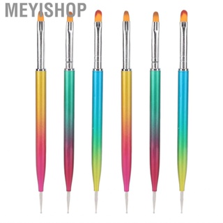 Meyishop Manicure Point Drill Pen Nylon Tip Colorful Gradient Double End Good Flexibility Nail Art Brush for Individual