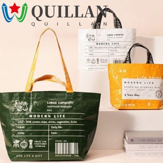 Quillan Eco กระเป๋าช้อปปิ้ง 1 ชิ้น คุณภาพสูง ไนลอน กันน้ํา กระเป๋าสะพายไหล่ กระเป๋าถือ กระเป๋านํากลับมาใช้ใหม่ได้