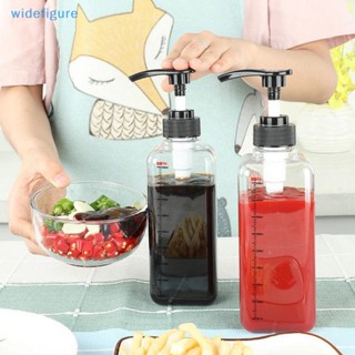 Widefigure ขวดจ่ายของเหลว ไซรัปกาแฟ ไซรัป พร้อมหัวปั๊มไฮดรอลิค 500 มล. 1000 มล.