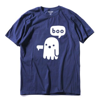 ขายดี เสื้อยืดแขนสั้น ผ้าฝ้าย พิมพ์ลาย Boo น่ารัก สร้างสรรค์ สไตล์ฮิปฮอป สําหรับผู้ชาย สีน้ําเงินกรมท่า 716860