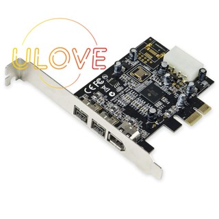 ชิปเซ็ต SY-PEX30016 3 พอร์ต IEEE 1394 Firewire 1394B และการ์ด 1394A PCIe 1.1 X1 TI XIO2213B