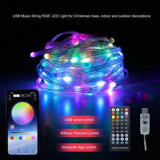 Bt ไฟ LED RGB บลูทูธ 20 ม. พร้อมรีโมตคอนโทรล สําหรับตกแต่งบ้าน คริสต์มาส