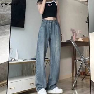 EOENKKY  กางเกงขายาว กางเกงยีสน์ผู้หญิง ทรงหลวม ๆ ตรง Retro Hip Hop Pants 2023 NEW Style  fashion พิเศษ ทันสมัย Trendy A27L0D7 36Z230909