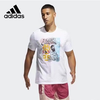 Adidas เสื้อยืดลําลอง แขนสั้น คอกลม ทรงหลวม สําหรับผู้ชาย และผู้หญิง