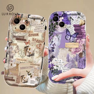 Samsung A54 A04E A51 A52 A34 A32 A23 A13 A12 A02S A03S A04 A50 A50S A30S M12 M04 M40S เคสโทรศัพท์ซิลิโคนครีมผีเสื้อสีม่วง